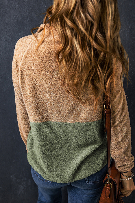 Love Kuza - Meadowwood Colorblock Sherpa Half-Zip