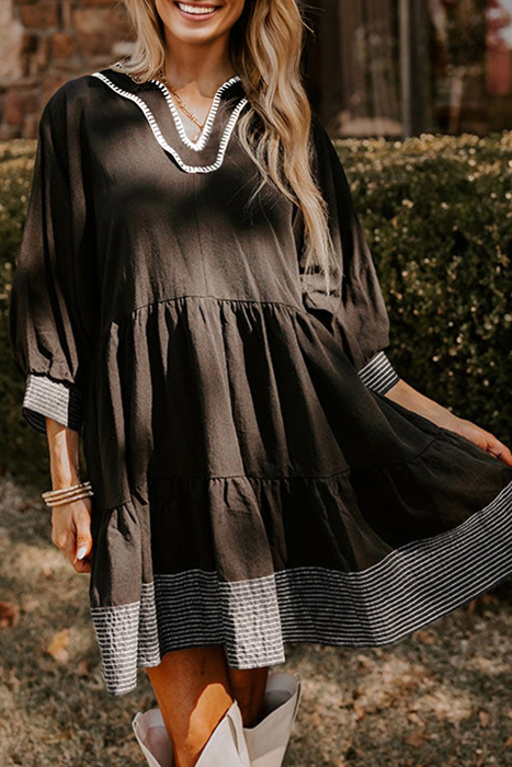 Love Kuza - Twilight Contrast Tiered Dress