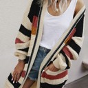  Love Kuza Earthy Striped Chunky Cardigan