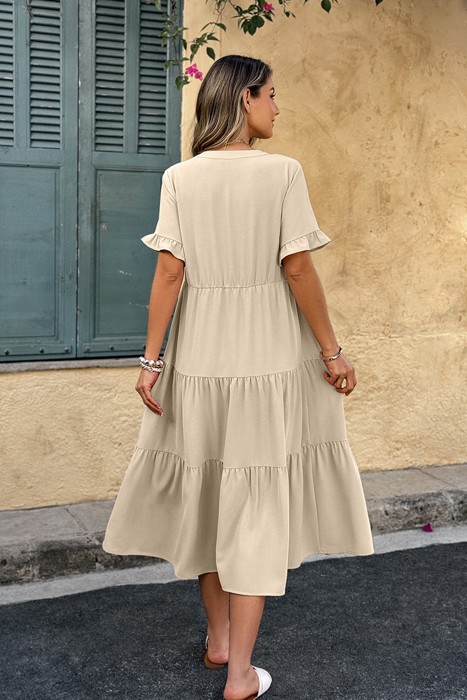 Love Kuza Sunset Stroll Tiered Midi Dress