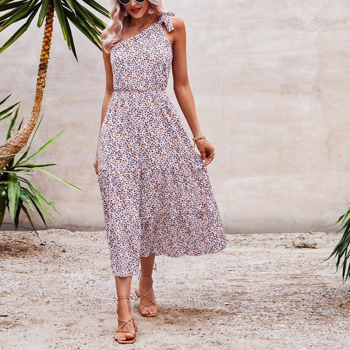 Love Kuza Blooming Asymmetry Midi Dress