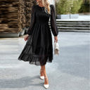  Love Kuza Long Sleeves Dotted Smocked Tiered Midi Dress