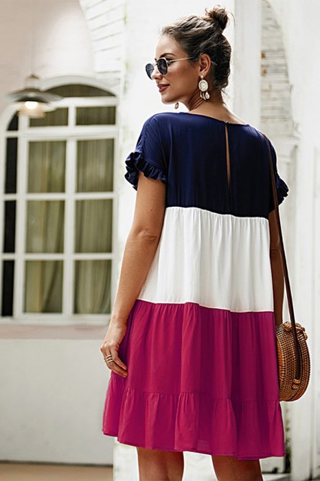 SALE!  Last Piece - Size L only - Love Kuza Color Cascade Dress