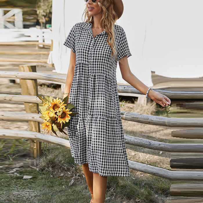 Love Kuza Checkered Charm Midi Dress