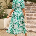  Love Kuza Bold Prints Puffy Sleeves Midi Dress