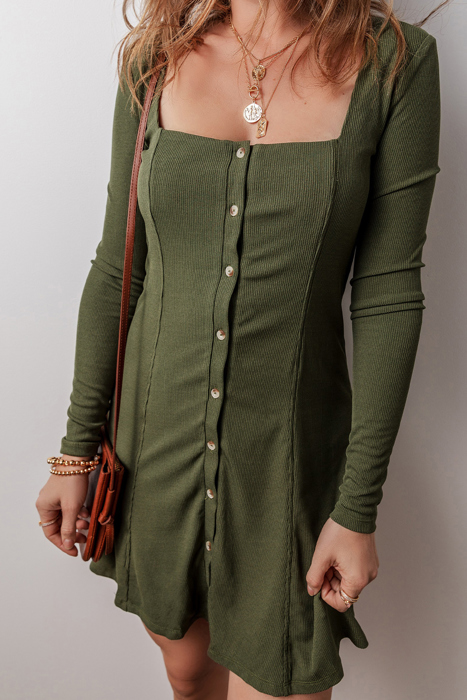 Love Kuza - Evergreen Charm Ribbed Dress