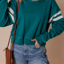  Love Kuza - Evergreen Varsity Stripe Sweatshirt