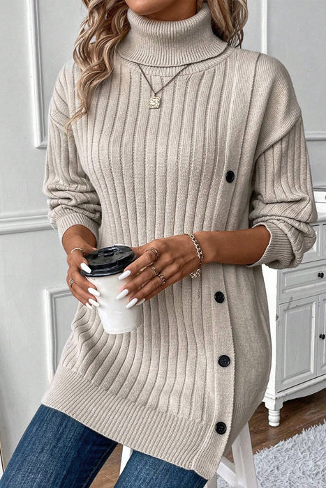 Love Kuza Cozy Buttoned Turtleneck