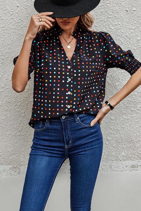 Love Kuza Whimsy Dot Blouse