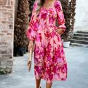  Love Kuza Elegant Flora Midi Dress