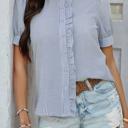 Love Kuza Ruffle Charm Seersucker Blouse