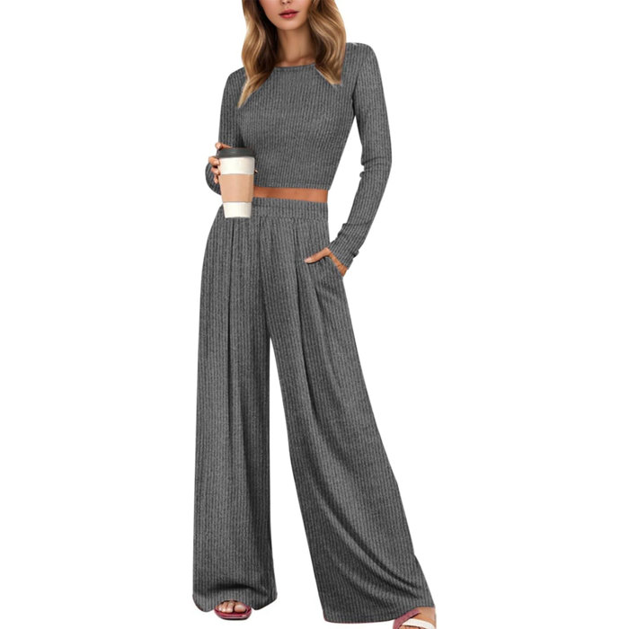 Love Kuza Lounge Luxe Light Ribbed Set