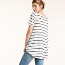  Love Kuza Totter Stripe Waffle Knit Top - Size S - only -