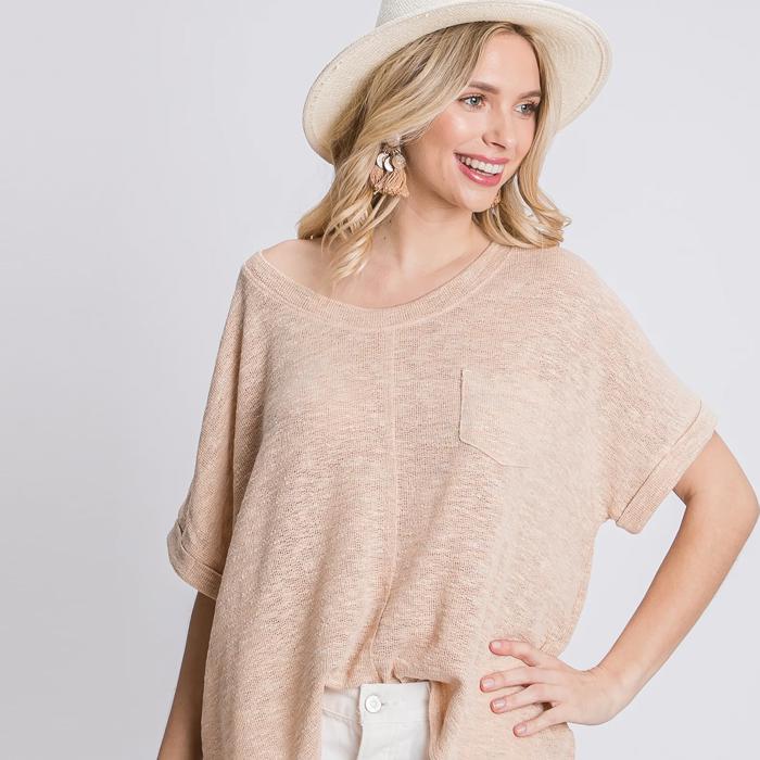 Love Kuza Oversize Distressed Knit Top - Size S - only -