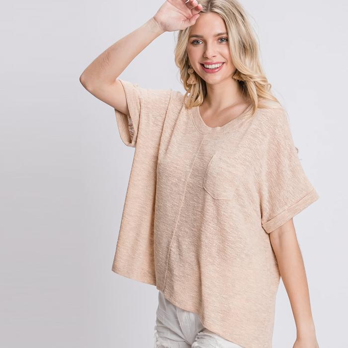 Love Kuza Oversize Distressed Knit Top - Size S - only -
