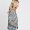  Love Kuza Inside-Out Stitch Stripe Sweater Top