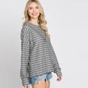  Love Kuza Inside-Out Stitch Stripe Sweater Top