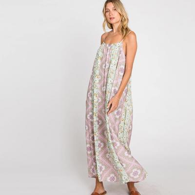 SALE!  Last Piece - Size S - only - Love Kuza Lovely Mix Print Sleeveless Maxi Dress