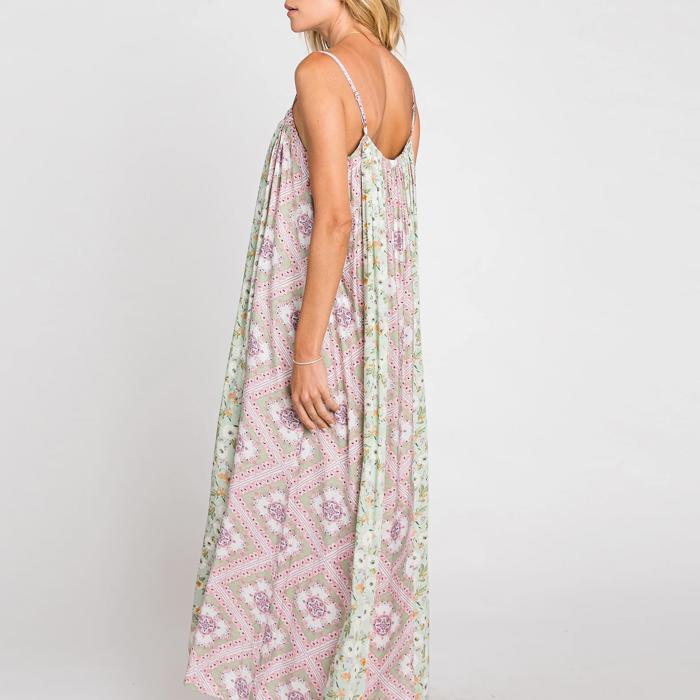 SALE!  Last Piece - Size S - only - Love Kuza Lovely Mix Print Sleeveless Maxi Dress
