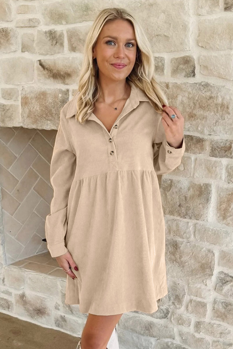 Love Kuza - Sandstone Stroll Corduroy Dress