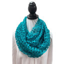  Love Kuza Teal Netting Crochet Infinity Scarf