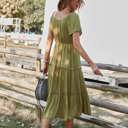 Green Small Love Kuza Graceful Tiers Midi Dress