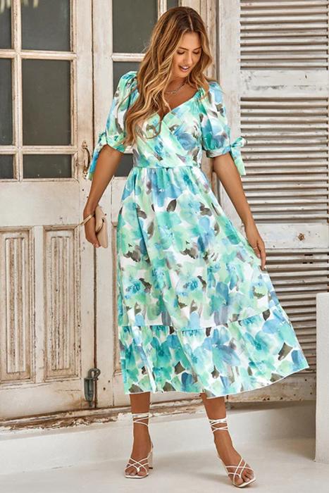 Love Kuza Watercolor Whisper Midi Dress