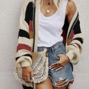  Love Kuza Earthy Striped Chunky Cardigan