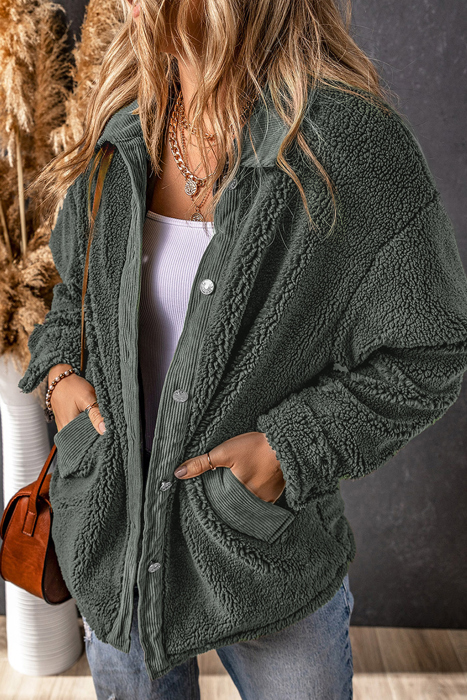Love Kuza - Ever-grey green Escape Sherpa Jacket