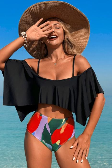 Love Kuza Ruffle Tide Bikini Set