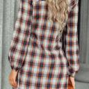  Love Kuza Tie Front Plaid Button Shirt Dress