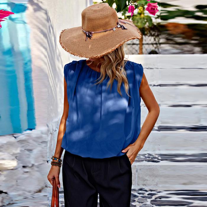 Love Kuza Breezy Pleat Shell Top