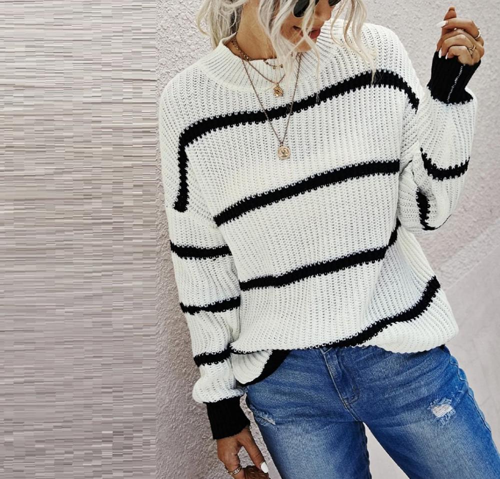 Love Kuza Black Stripes Cozy Sweater