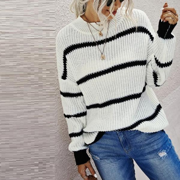 Love Kuza Black Stripes Cozy Sweater