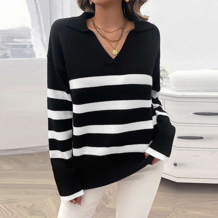 Love Kuza Collared Streak Pullover