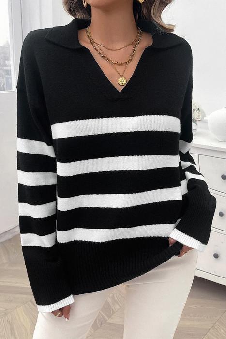 Love Kuza Collared Streak Pullover