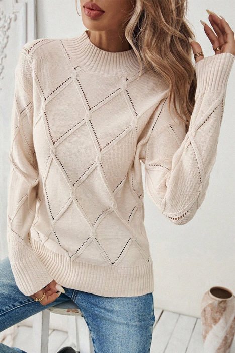 Love Kuza Diamond Twist Knit Pullover