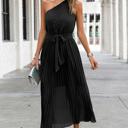  Love Kuza One Shoulder Pleated Maxi Dress