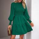  Love Kuza Smocked Long Sleeve Tiered Dress