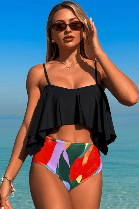 Love Kuza Ruffle Tide Bikini Set