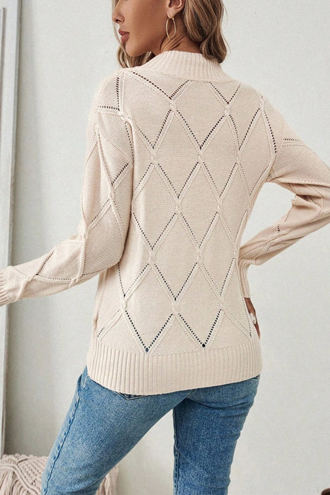 Love Kuza Diamond Twist Knit Pullover