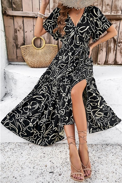 Love Kuza Floral Rhythm Wrap Dress