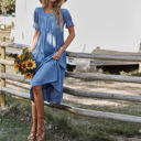  Love Kuza Bell Sleeves Easy Tiered Midi Dress