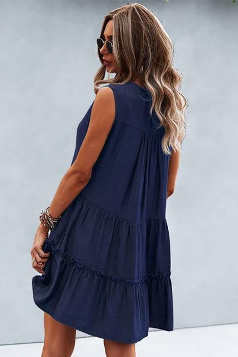 Love Kuza Verve V-Neck Tiered Dress