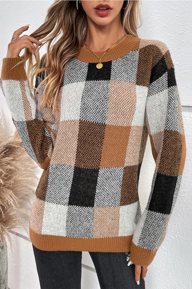 Love Kuza Checkmate Light Knitted Sweater