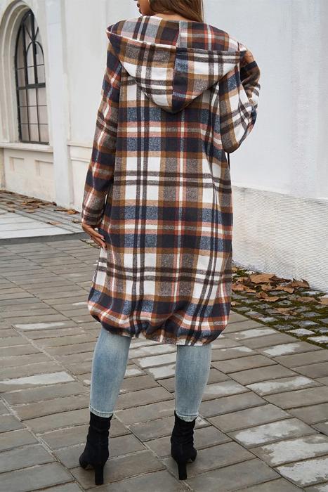 Love Kuza Plaid Hooded Comfort Shirt Jacket