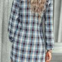  Love Kuza Tie Front Plaid Button Shirt Dress