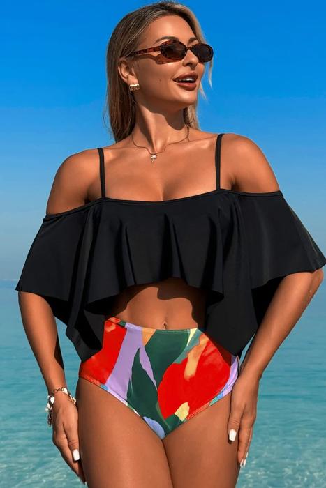 Love Kuza Ruffle Tide Bikini Set