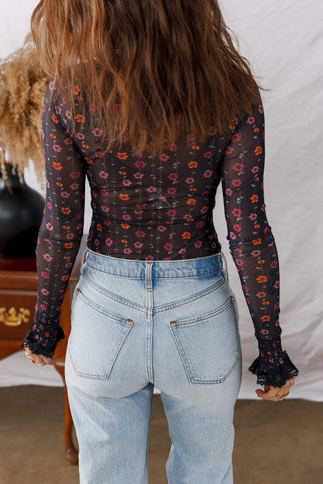 Love Kuza - Midnight Petals Lace Bodysuit