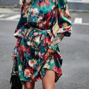  Love Kuza Artsy Floral Tie Waist Dress 